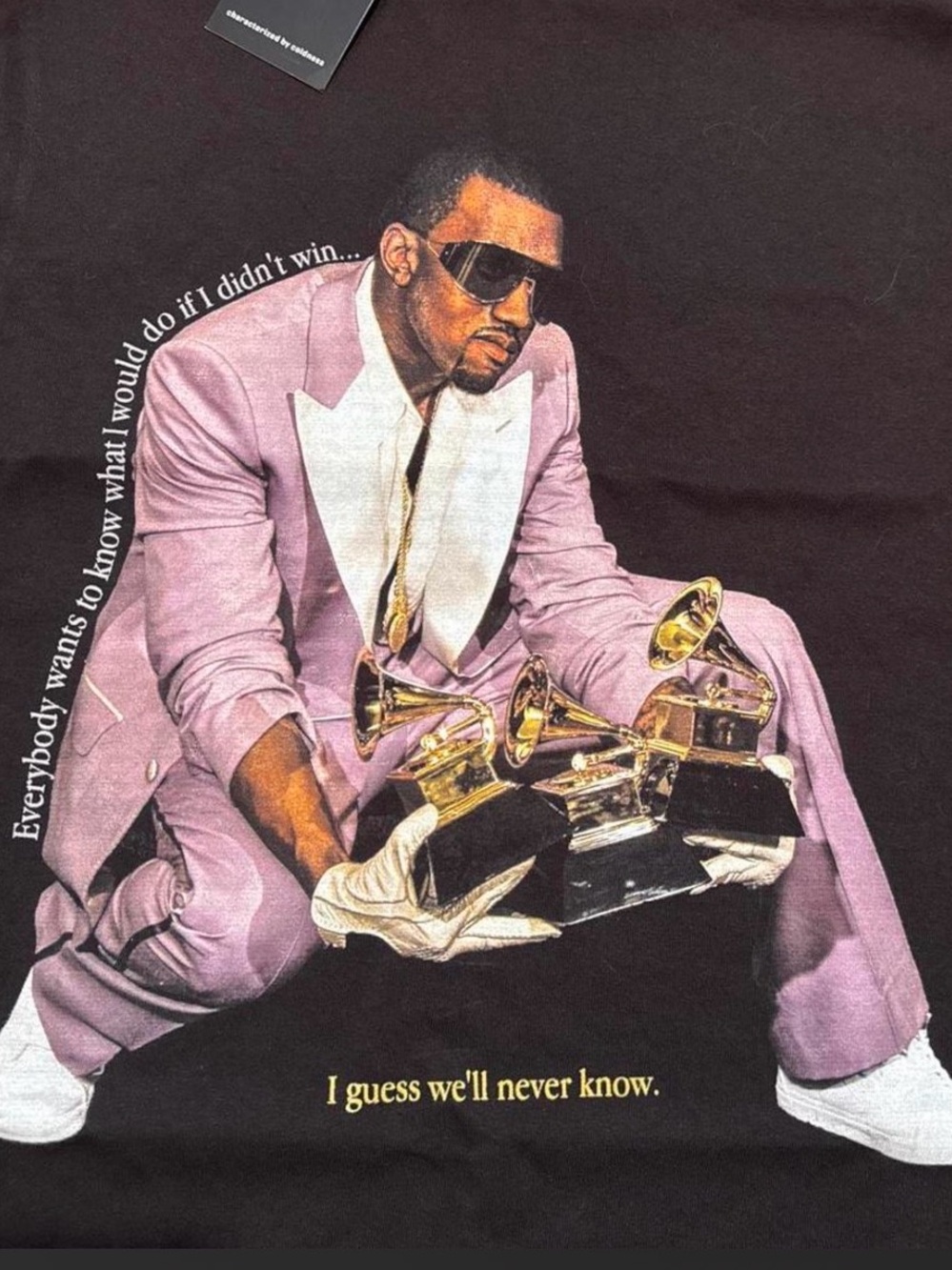 Kanye West Black Short Sleeve Tee 100%cotton.